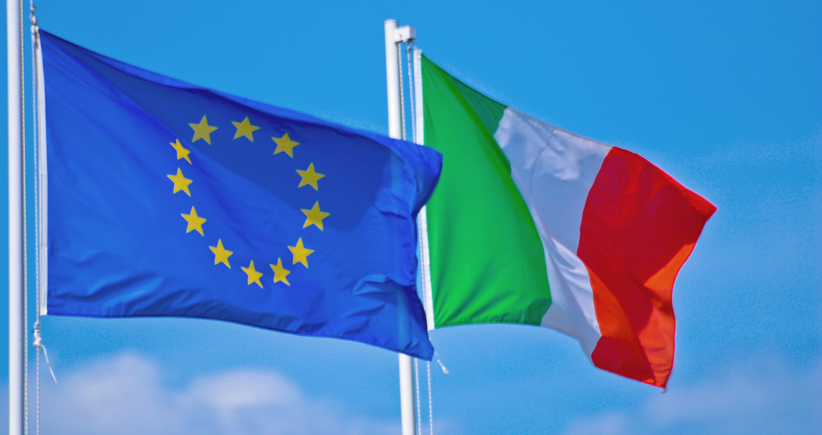 Bandiera Italiana ed Europea