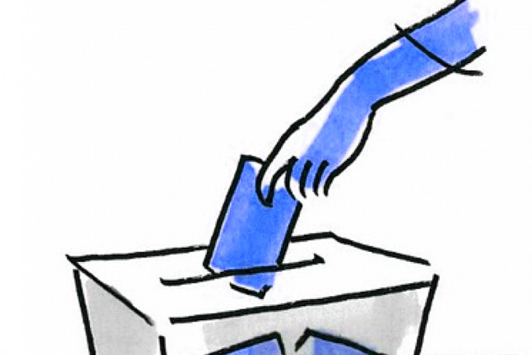 Disegno di mano che mette il proprio voto all'interno della cassetta elettorale